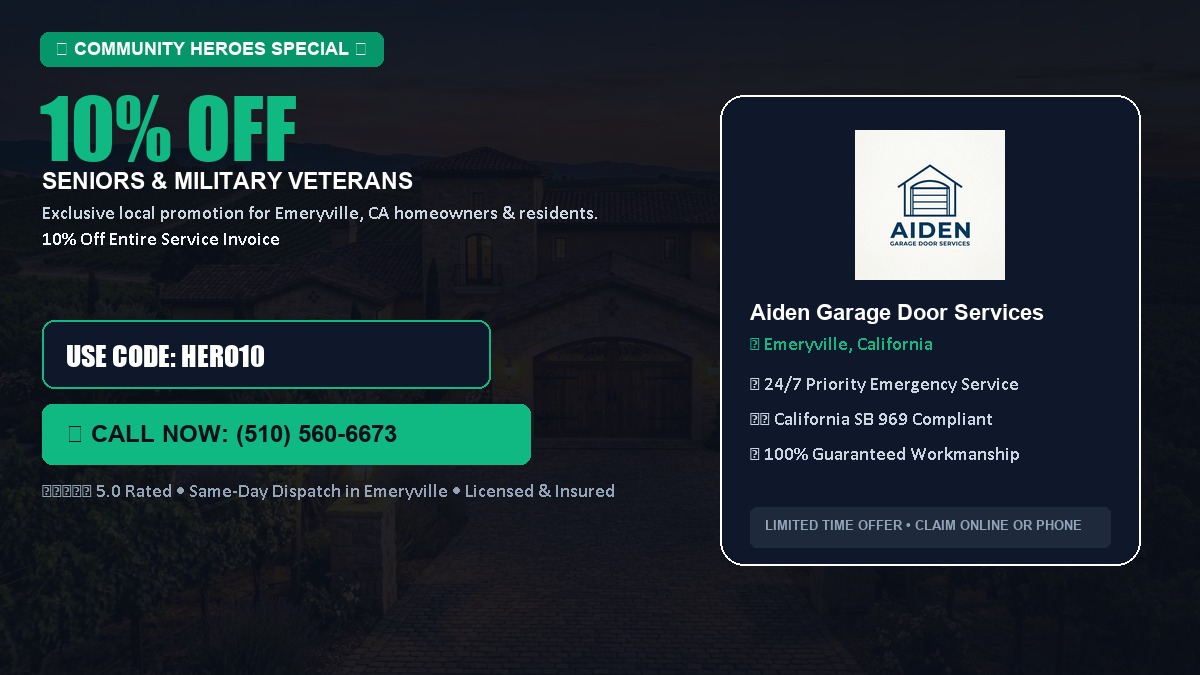 10% OFF Senior Citizens (65+) & Military / Veteran Community Discount in Emeryville, CA